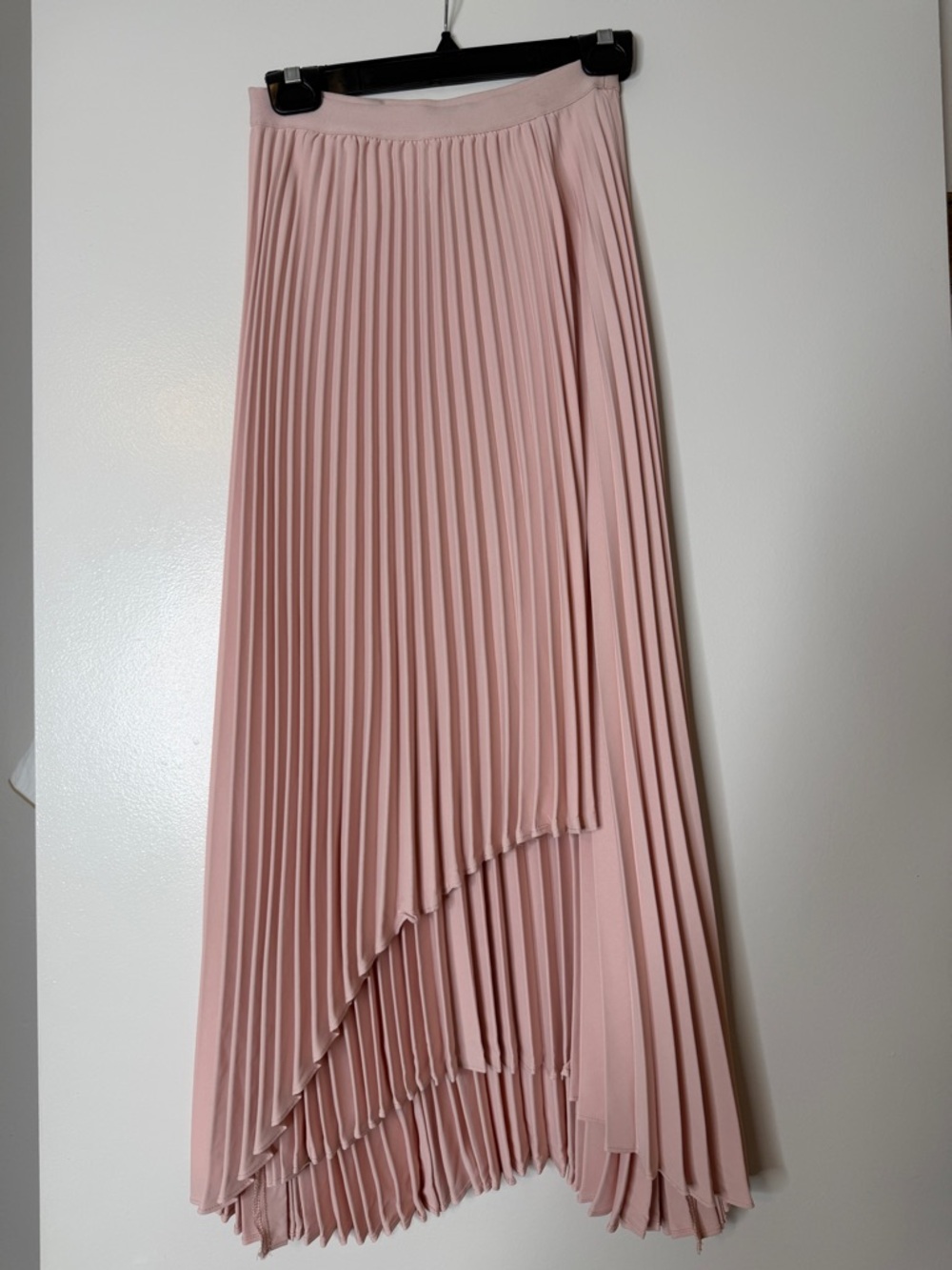Pleated Asymmetrical Midi Skirt - light Pink XS NWT